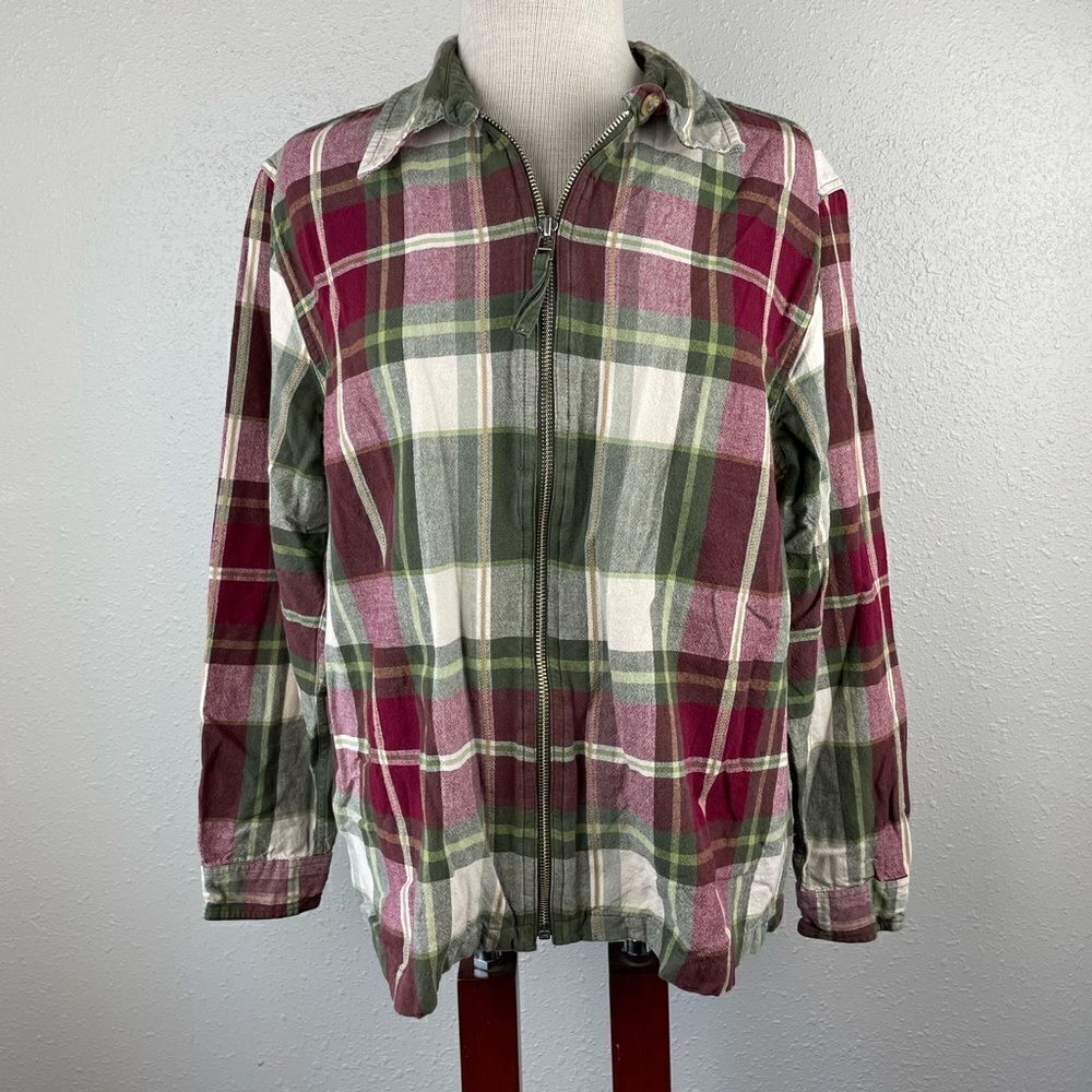 Northcrest Plaid Full Zip Jacket Size XL EUC